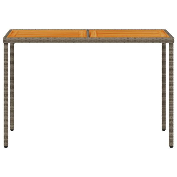 5-tlg. Garten-Essgruppe mit Kissen Grau Poly Rattan