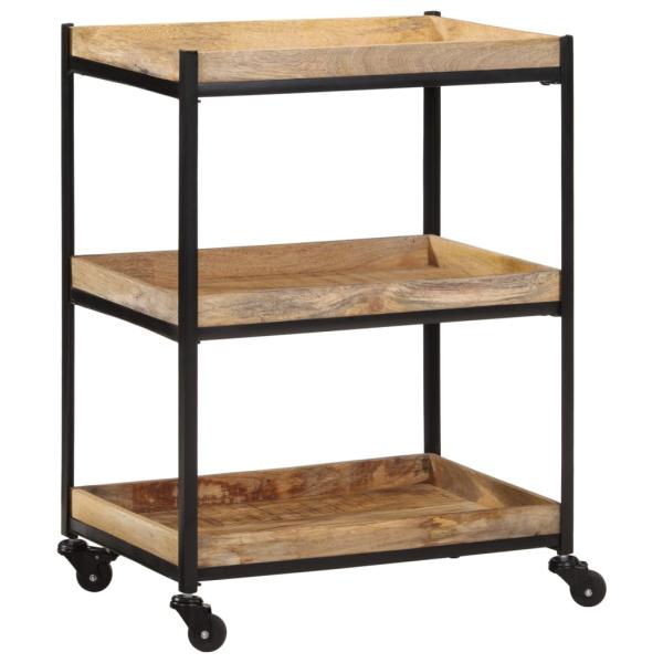Küchenwagen 60x40x80 cm Raues Massivholz Mango