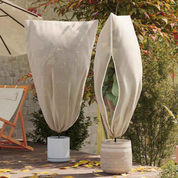 ARDEBO.de - Frostschutzpflanzenfleeceabdeckungen 5 pcs Beige 1,55 x 1,55 m