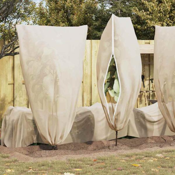 Frostschutzpflanzenfleeceabdeckungen 5 pcs Beige 1,55 x 1,55 m