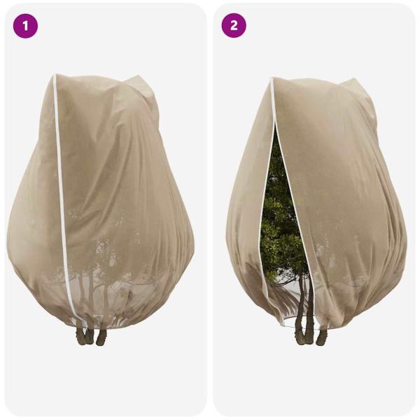 Frostschutzpflanzenfleeceabdeckungen 3 pcs Beige 2,4 x 2 m