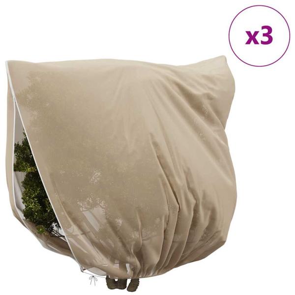 Frostschutzpflanzenfleeceabdeckungen 3 pcs Beige 3,5 x 3,93 m