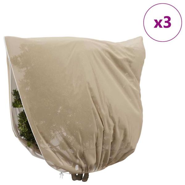 Frostschutzpflanzenfleeceabdeckungen 3 pcs Beige 3,5 x 3,93 m