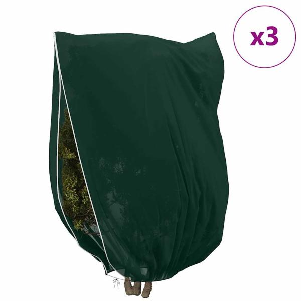 Frostschutzpflanzenfleeceabdeckungen 3 pcs Grün 2,4 x 2 m