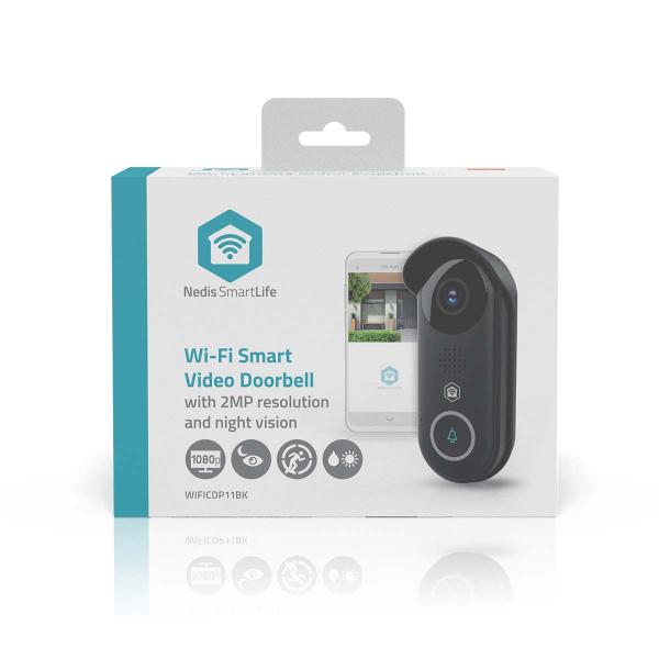 SmartLife Video-Türsprechanlage | Trafo | Full HD 1080p | Cloud Storage (optional) / microSD (not enthalten) / Onvif | IP54 | mit Bewegungssensor | Nachtsicht | Schwarz