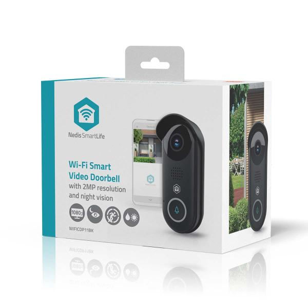 SmartLife Video-Türsprechanlage | Trafo | Full HD 1080p | Cloud Storage (optional) / microSD (not enthalten) / Onvif | IP54 | mit Bewegungssensor | Nachtsicht | Schwarz