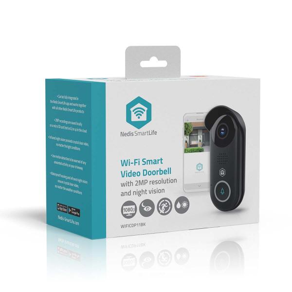 SmartLife Video-Türsprechanlage | Trafo | Full HD 1080p | Cloud Storage (optional) / microSD (not enthalten) / Onvif | IP54 | mit Bewegungssensor | Nachtsicht | Schwarz