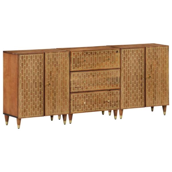 ARDEBO.de - Beistellschränke 3 Stk. 60x33x75 cm Massivholz Mango