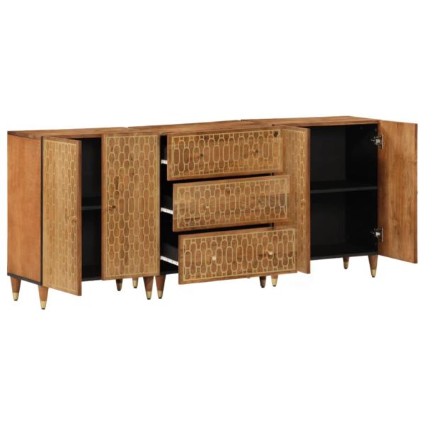 Beistellschränke 3 Stk. 60x33x75 cm Massivholz Mango