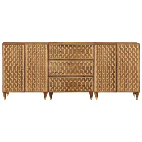 Beistellschränke 3 Stk. 60x33x75 cm Massivholz Mango