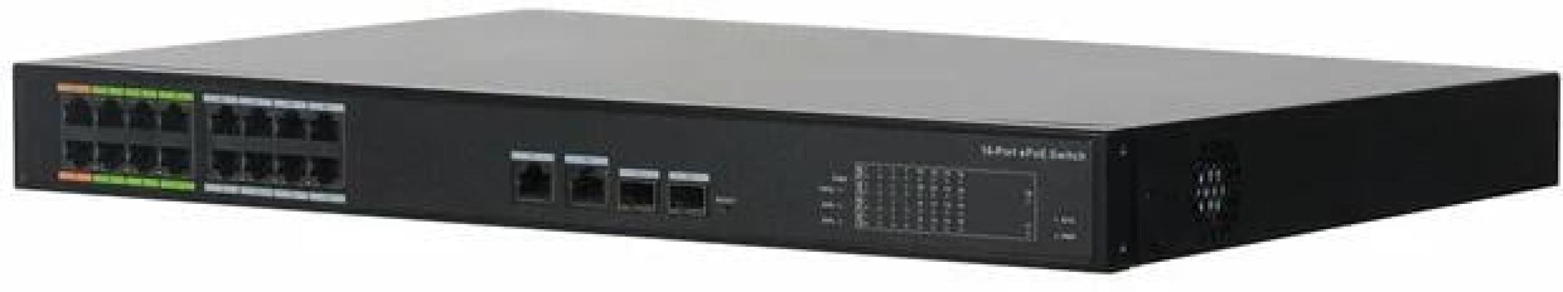 ARDEBO.de Burg Guard BWnet-11832 Gigabit, 16-Port,8x PoE af/at+8xePoE, max.240W, 16x 10/100 Mbit + 2x 1000 Mbit + 2x 1000 Base-X Combo Ports, Switch (586029)