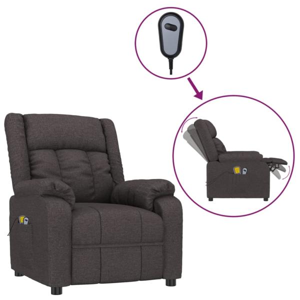 Massagesessel Elektrisch Dunkelbraun Stoff