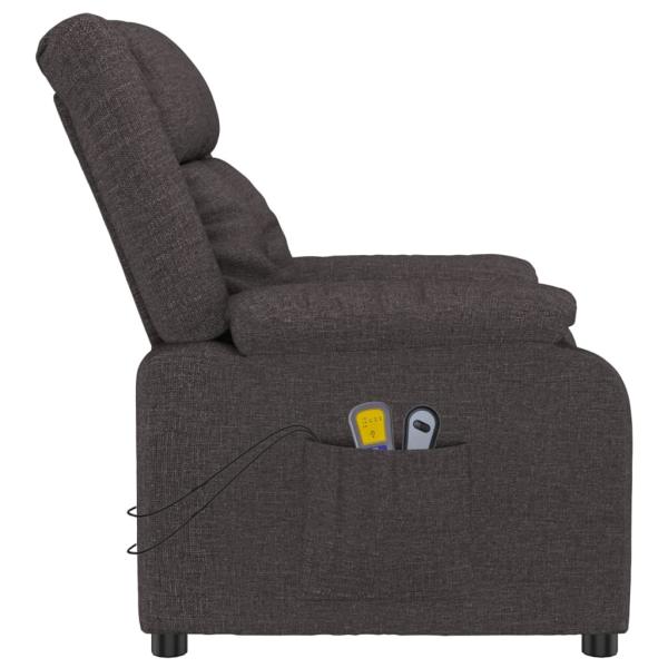 Massagesessel Elektrisch Dunkelbraun Stoff