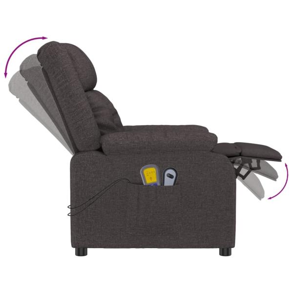 Massagesessel Elektrisch Dunkelbraun Stoff