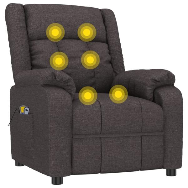 Massagesessel Elektrisch Dunkelbraun Stoff
