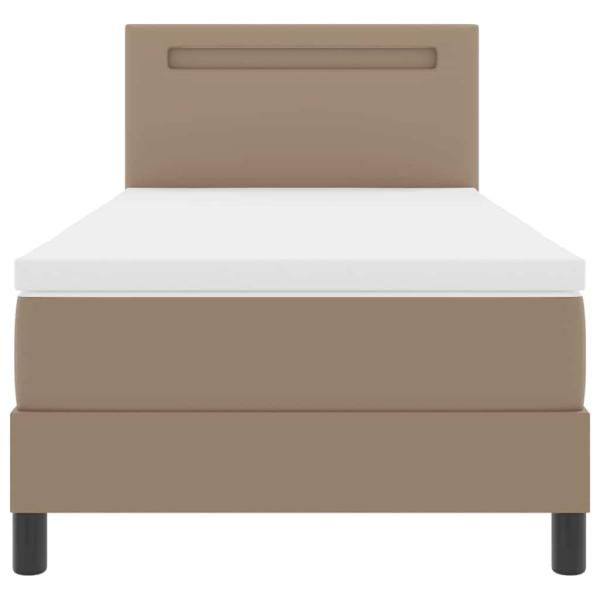 Bettgestell mit Matratze Cappuccino 90 x 190 cm Kunstleder