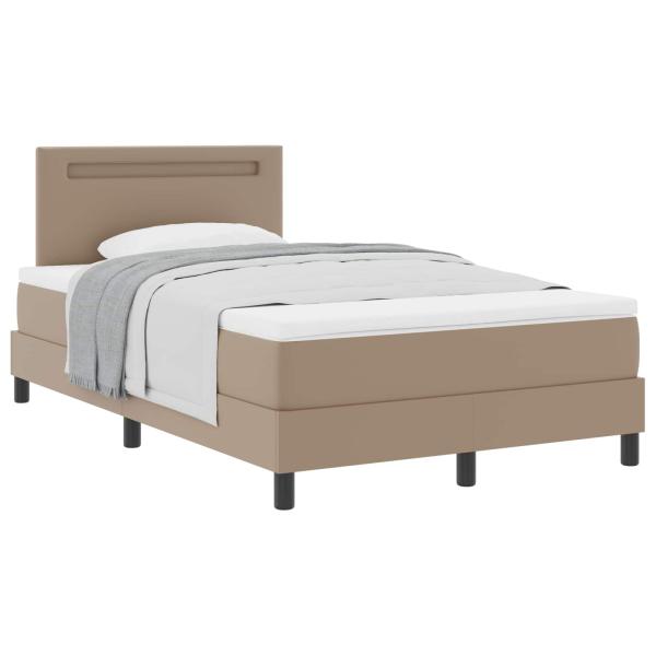 Bettgestell mit Matratze Cappuccino 120 x 190 cm Kunstleder