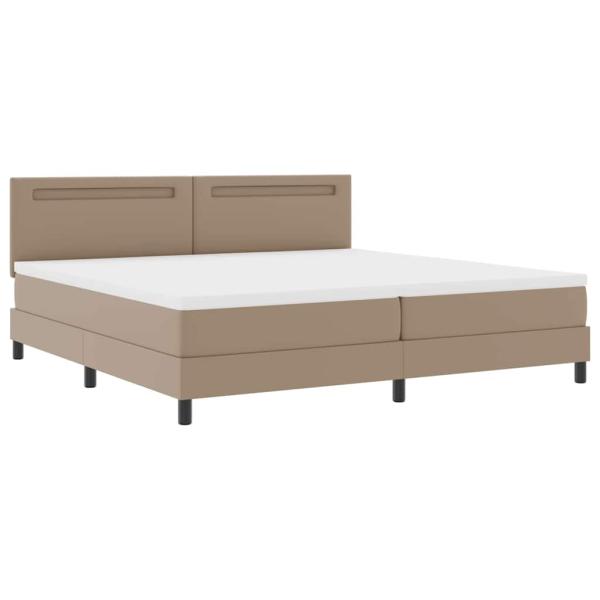 Bettgestell mit Matratze Cappuccino 200 x 200 cm Kunstleder