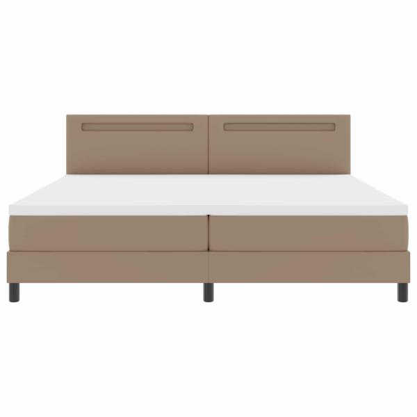 Bettgestell mit Matratze Cappuccino 200 x 200 cm Kunstleder