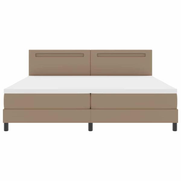 Bettgestell mit Matratze Cappuccino 200 x 200 cm Kunstleder