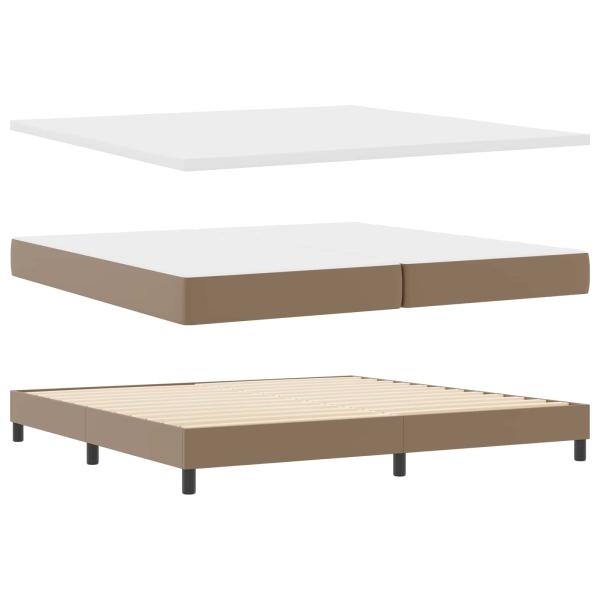 Bettgestell mit Matratze Cappuccino 200 x 200 cm Kunstleder