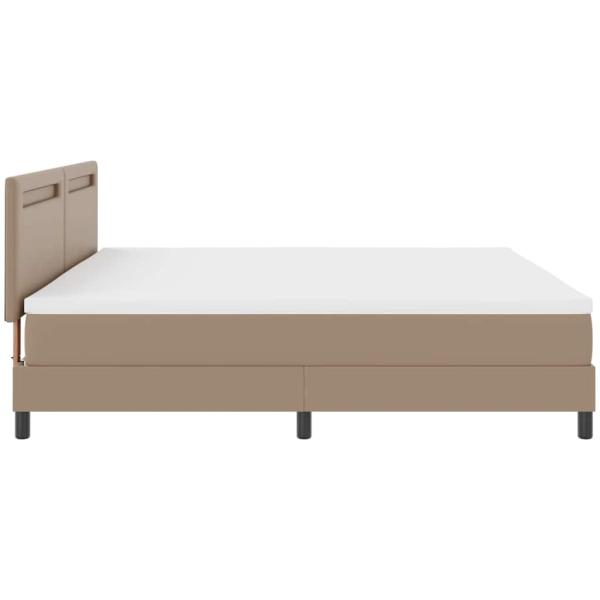 Bettgestell mit Matratze Cappuccino 200 x 200 cm Kunstleder