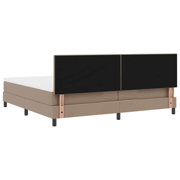 Bettgestell mit Matratze Cappuccino 200 x 200 cm Kunstleder