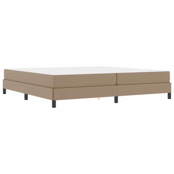 Bett mit Matratze Cappuccino 200 x 200 cm Kunstleder