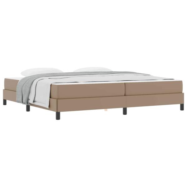 Bett mit Matratze Cappuccino 200 x 200 cm Kunstleder