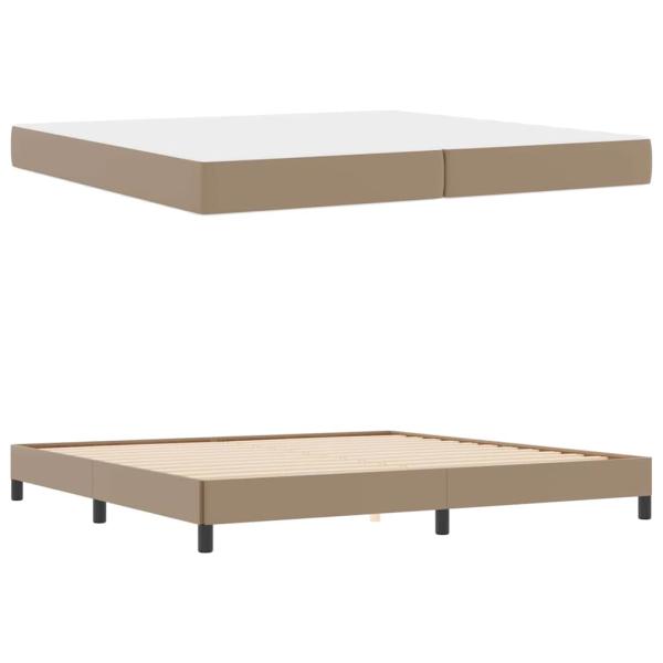 Bett mit Matratze Cappuccino 200 x 200 cm Kunstleder
