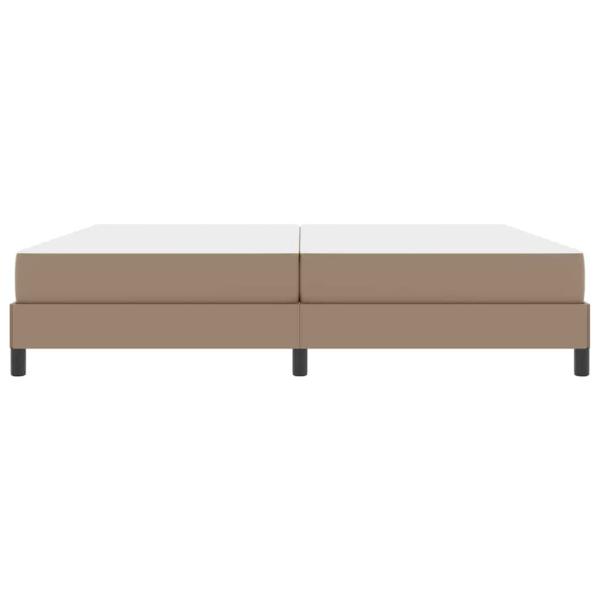Bett mit Matratze Cappuccino 200 x 200 cm Kunstleder