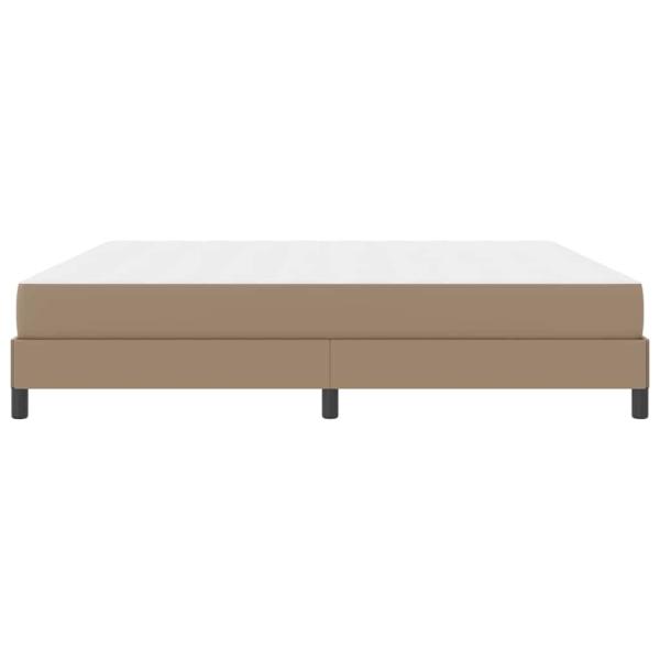 Bett mit Matratze Cappuccino 200 x 200 cm Kunstleder