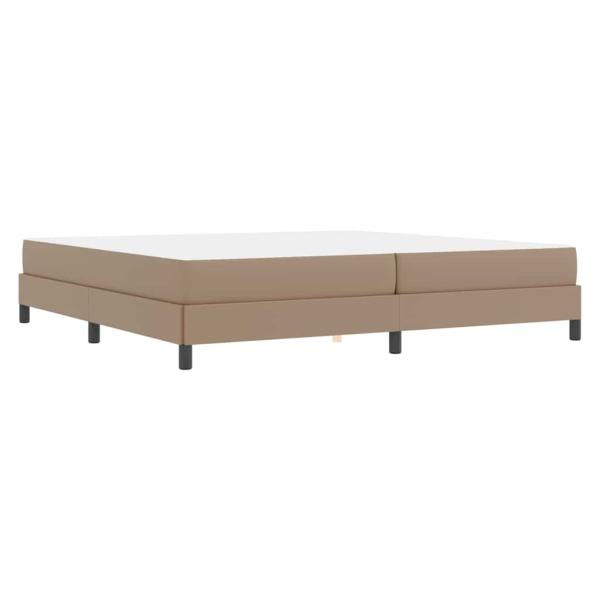 Bett mit Matratze Cappuccino 200 x 200 cm Kunstleder