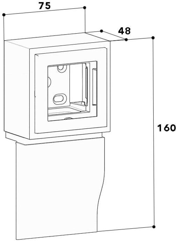 GGK 4D 20x80-D1 Geräteträger für 4D E-Sockelleistenkanal, Leerdose, universell, für ein Gerät 45x45 mm, weiß (114305)