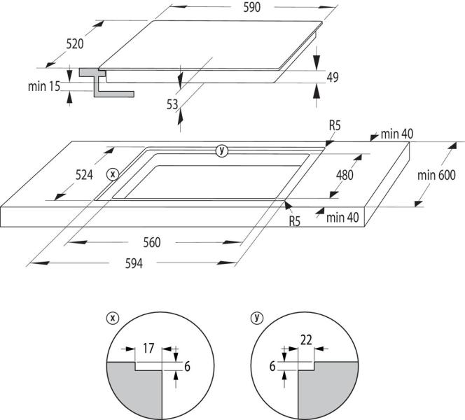 Gorenje GI6442BSCE Autarkes Induktionskochfeld, 59 cm breit, PowerBoost, Timer, TouchControl, Kindersicherung, Schwarz, Seitlich geschliffen