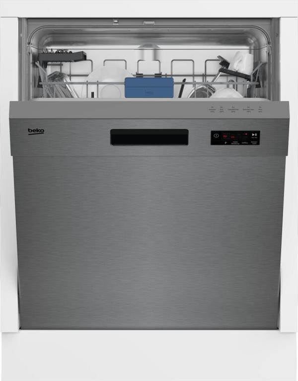 Beko BDUN15O30X Unterbau-Geschirrspüler 60 cm breit, 14 Maßgedecke, 5 Programme, WaterSafe+, Edelstahl Fingerprint free