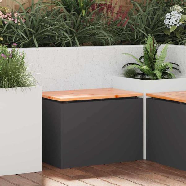 ARDEBO.de - Gartenbank Schwarz 60 x 40 x 43 cm