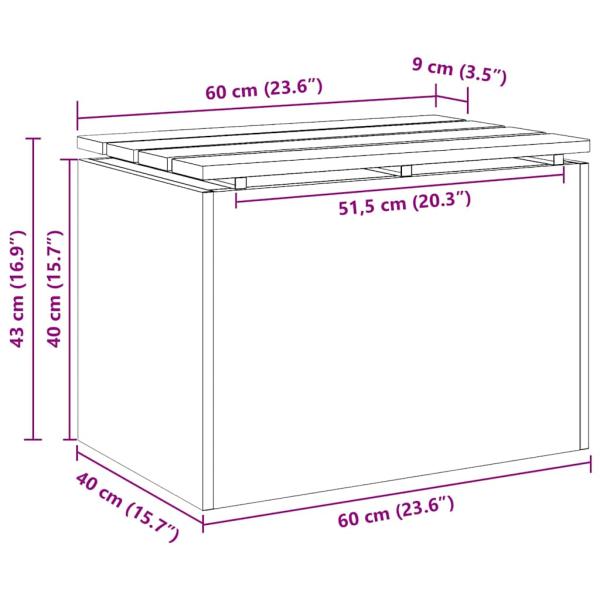 Gartenbank Schwarz 60 x 40 x 43 cm