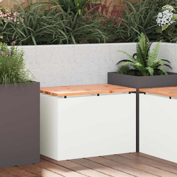 ARDEBO.de - Gartenbank Weiß 60 x 40 x 43 cm Stahl