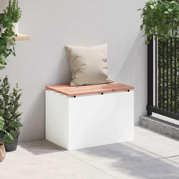 Gartenbank Weiß 60 x 40 x 43 cm Stahl