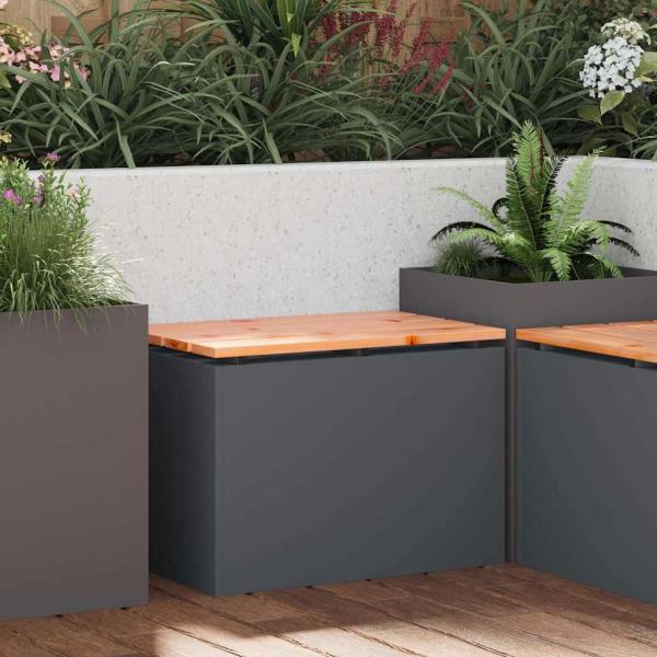 ARDEBO.de - Gartenbank Anthrazit 60 x 40 x 43 cm Stahl