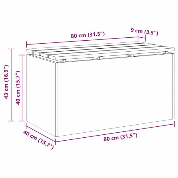 Gartenbank Schwarz 80 x 40 x 43 cm Stahl
