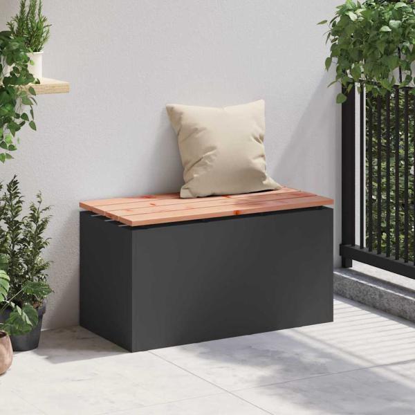 Gartenbank Schwarz 80 x 40 x 43 cm Stahl