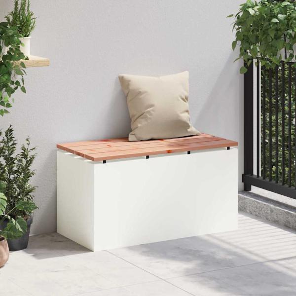 Gartenbank Weiß 80 x 40 x 43 cm Stahl