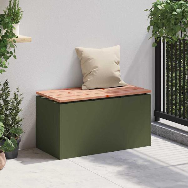 Gartenbank Olivgrün 80 x 40 x 43 cm Stahl