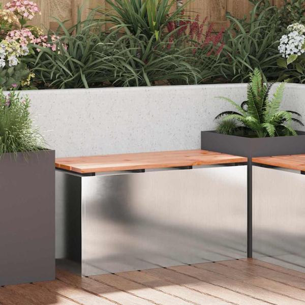 ARDEBO.de - Gartenbank Silber 80 x 40 x 43 cm Edelstahl