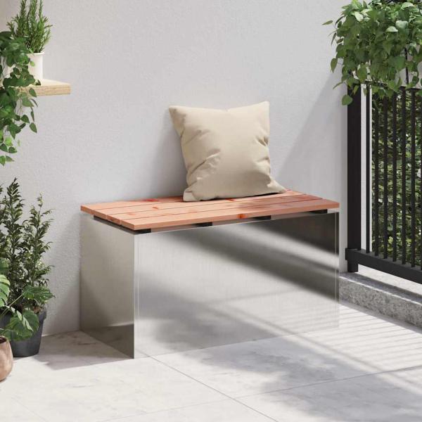 Gartenbank Silber 80 x 40 x 43 cm Edelstahl