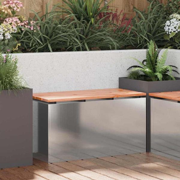 ARDEBO.de - Gartenbank Silber 80 x 40 x 43 cm Verzinkter Stahl
