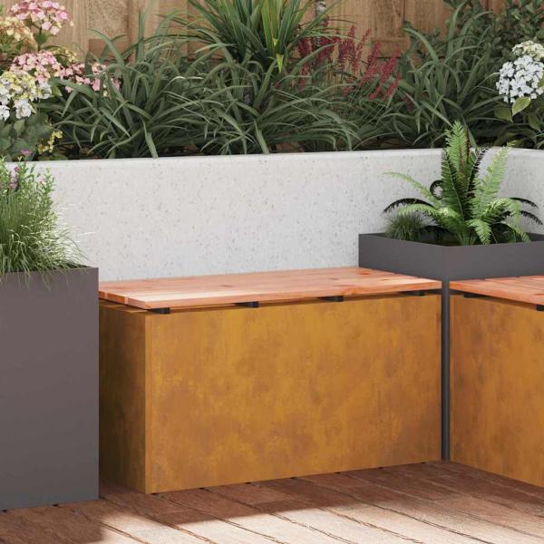 ARDEBO.de - Gartenbank Rostig 80 x 40 x 43 cm Wetterfeststahl