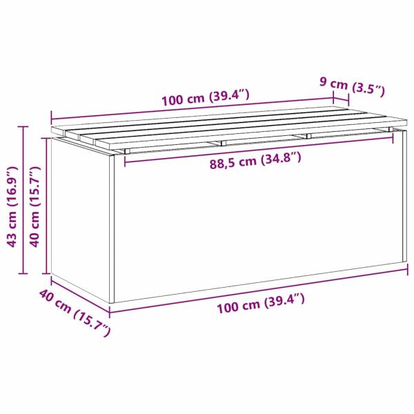 Gartenbank Schwarz 100 x 40 x 43 cm Stahl